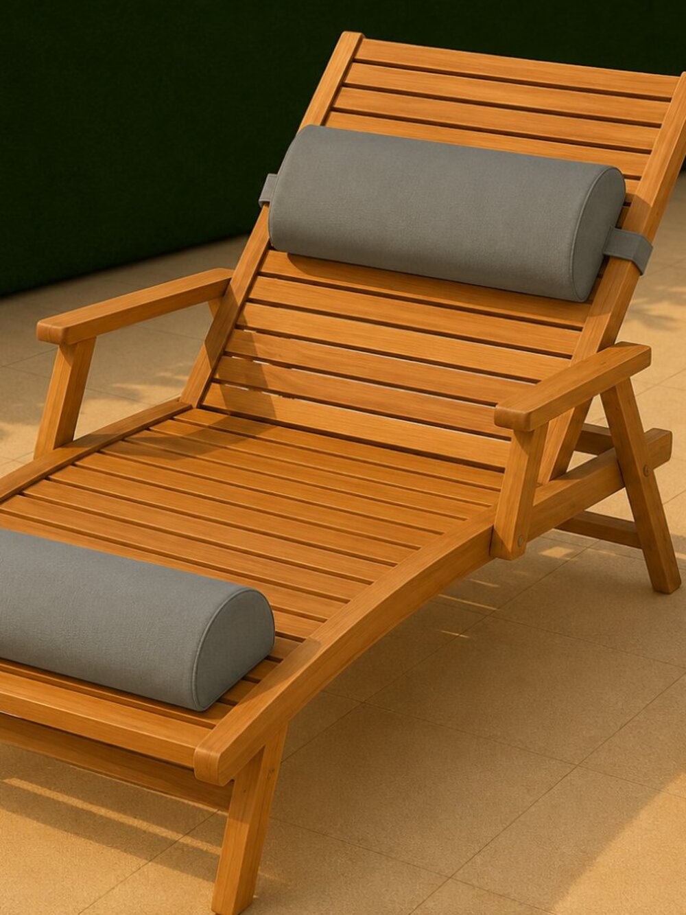 Set of 2 Grey Outdoor Lounge Pillows